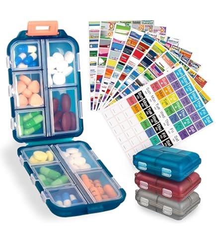 Amazon.com: 3 Pcs DIY Travel Pill Organizer with Labels Pocket